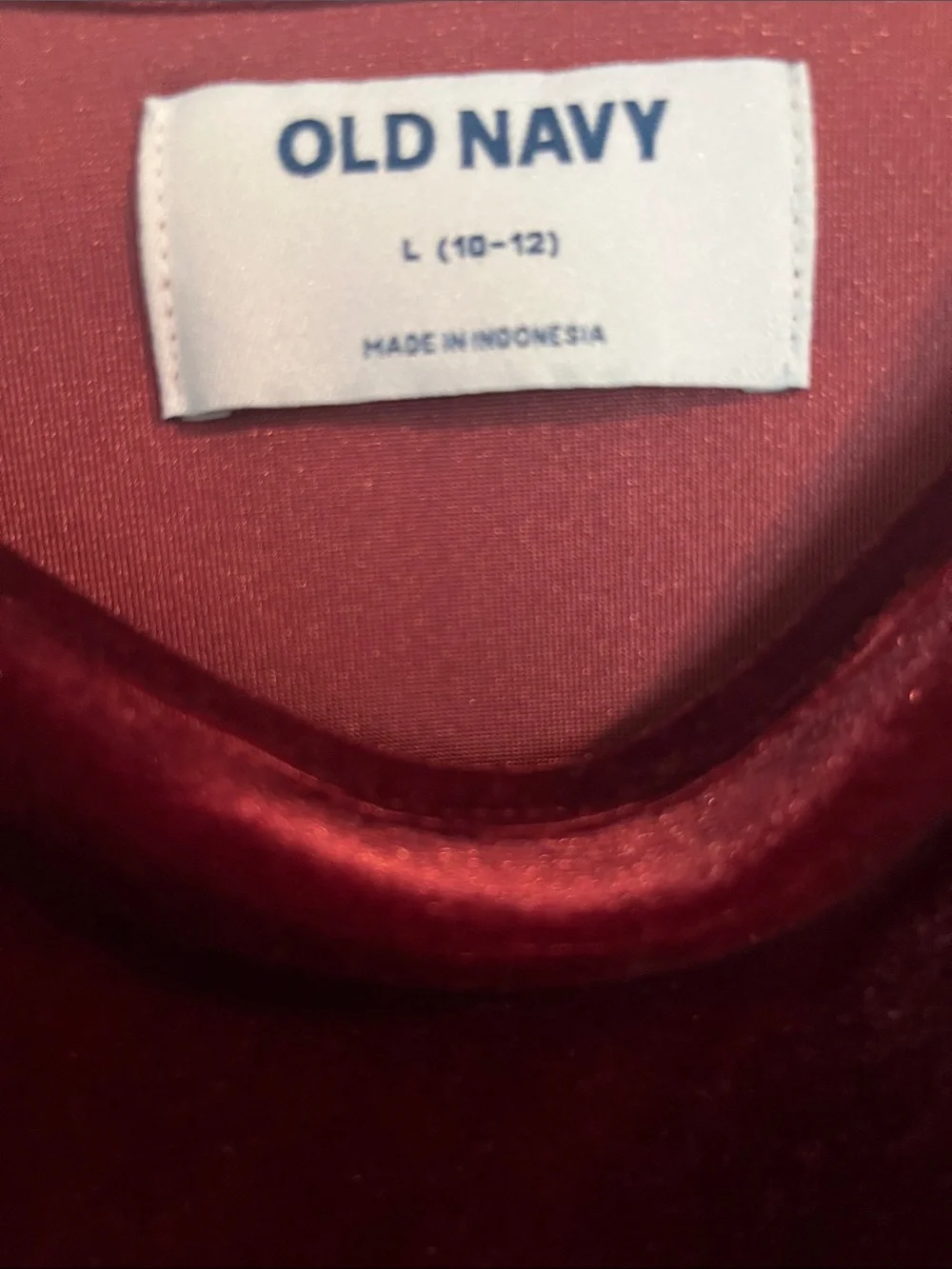 Old Navy Girls' Velvet Long-Sleeve Dress - Burgundy Size large 10-12